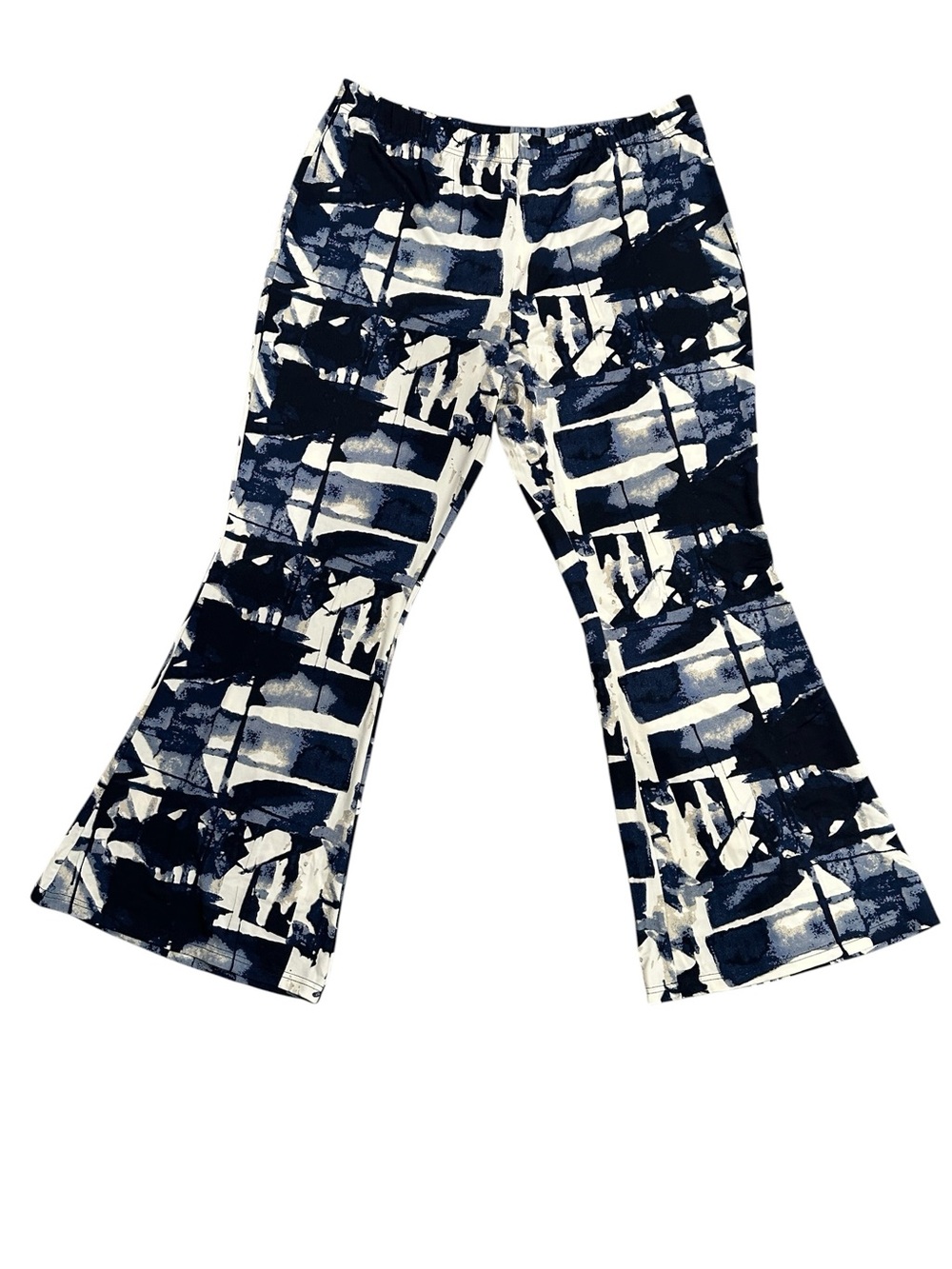 Kate & Mallory Abstract Abstract Brushstroke Print Flare Leg Bell Bottom Pants - Picture 6 of 6